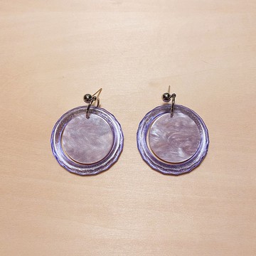 復古迷幻紫圈圈耳環