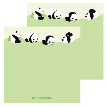 CARD LOVER 信的戀人 便簽本  布丁島日常 熊貓  2個  1組  布丁島日常 熊貓 綠色