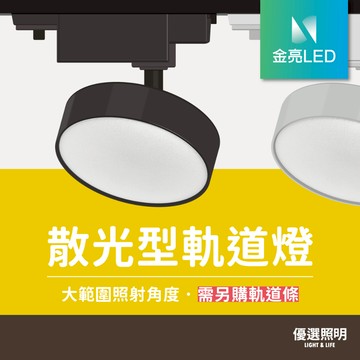 【優選照明】金亮LED 散光型軌道燈 12W 20W 廣角柔光 可調角度 全電壓 展場投射燈 居家/商業照明