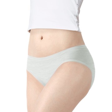 【高衩花紗】抗菌無縫內褲-中低腰 - M / 海鹽灰