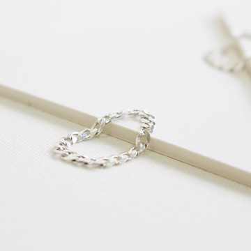 舒適無感-銀鍊戒