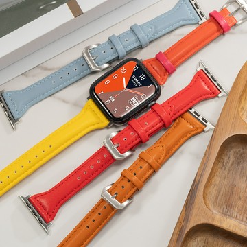 超薄 PU 皮革錶帶手鍊兼容 Apple Watch ultra 10 46mm 42mm 49mm 45mm 44mm