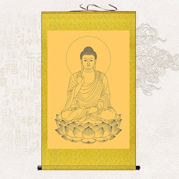?佛像掛畵?釋迦牟尼佛畵像掛畵客廳玄關佛堂裝飾畵人物佛像佛陀佛祖結緣軸畵地藏王菩薩畫像 佛堂供奉 寺廟裝飾 佛像擺臺