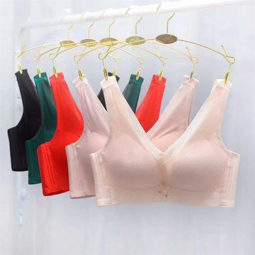 韓爾莉9803Q彈親膚云感棉中厚無鋼圈內衣無磁無鐵過安檢無痕文胸