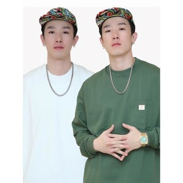 bboy嘻哈大碼popping寬松old school簡約加兜口袋重磅加厚長袖t恤