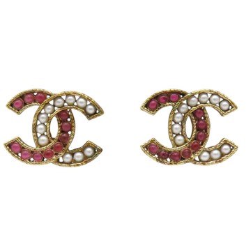 【二手名牌BRAND OFF】CHANEL 香奈兒 金色 金屬 鍍金 COCO 夾式耳環
