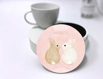 莫蘭迪粉插畫陶瓷吸水杯墊(英文版)