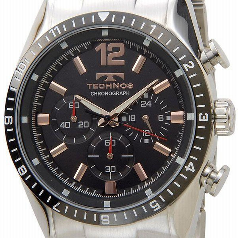 テクノス TECHNOS T1019TH クロノグラフ クォーツ ブラック