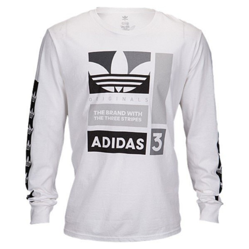 即納 アディダス Adidas Originals メンズ 長袖tシャツ トップス ロンt ロングt ロングスリーブ Graphic Long Sleeve T Shirt White Black Grey 通販 Lineポイント最大0 5 Get Lineショッピング