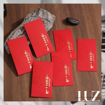 【台灣現貨】紅包套6入裝 長形紅包套 壓歲錢袋 新年禮物 新年快樂祝福 蛇年紅包 過年紅包 喜慶 中式紅包