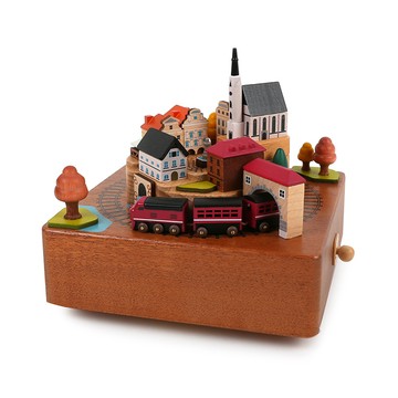 知音文創｜秋季火車木製城市音樂鈴