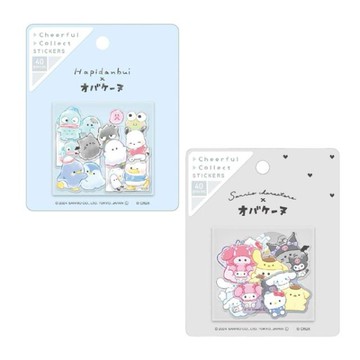 小禮堂 Sanrio 三麗鷗 x Obakenu 幽靈 造型塑膠貼紙 40枚入 (聯名款) 大集合