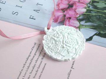 香氛擴香石掛飾 | 玫瑰浮雕擴香石 | 回禮禮物 ; 聖誕禮物
