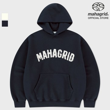 [MAHAGRID] 斜紋剪裁貼花連帽衫_unisex_korean style