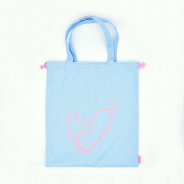 束口袋托特包 藍色 (寺岡奈津美)