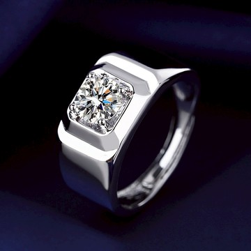 隔日到貨 成功人士 唯我 尊榮 2克拉 莫桑鑽 八心八箭 奧地利水晶 可調式戒圍A434