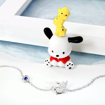 【STORY故事銀飾】Pochacco經典系列-帕恰狗晶鑽純銀手鍊