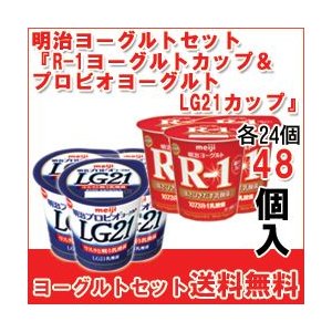 明治 R-1 ヨーグルト [R-1カップ][プロビオLG21カップ] 各24個 (合計48個)セット 食べるタイプのヨーグルト 送料無料 クール便 R1 LG21