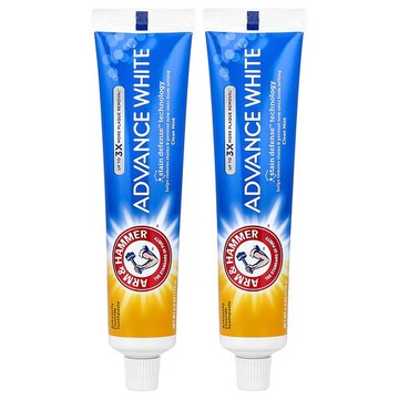 Arm & Hammer, Advance White，抗蛀含氟牙膏，清潔薄荷，雙支包裝，每支 6 盎司（170 克）