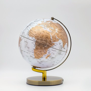【WUZ屋子】Skyglobe 10吋白海金陸地大理石古銅鐵質底座(英文版)