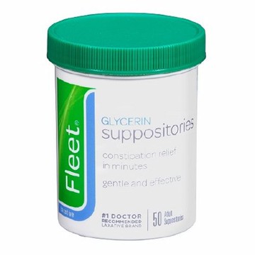 Laxative Fleet Suppository 50 per Box 2 Gram Strength Glycerin 50 Count by Fleet