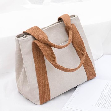 春夏女式手提小包上班輕便休閑簡約小方包媽咪帆布手拎飯盒便當袋