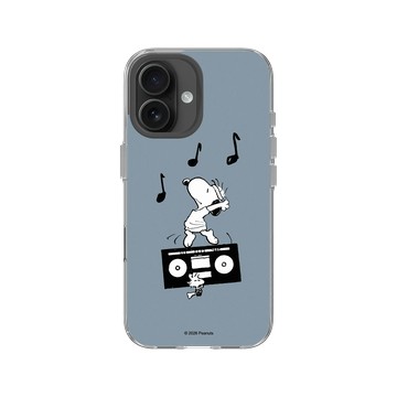iPhone 16 Clear Case（相機按鈕） 透明 - 史努比 Snoopy - 隨音樂搖擺吧！