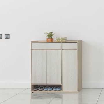 文創集 盧克文文4尺三門二抽鞋櫃-120x39x120-cm免組