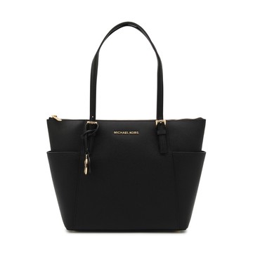Michael Michael Kors - Black Leather Jet Tote Bag