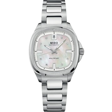 MIDO 美度 官方授權 Multifort TV 先鋒鑽石珍珠貝機械女錶 1212購物節 送禮推薦-35mm M0493071110600
