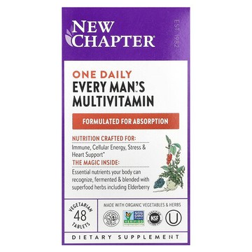 New Chapter, 男性每日一片™ 多維生素，48 片素食片