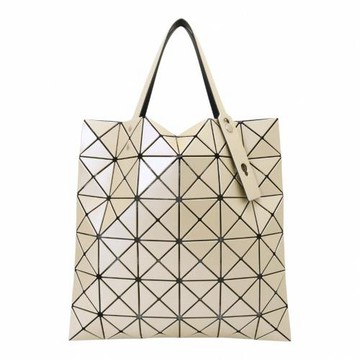ISSEY MIYAKE 三宅一生-BAOBAO 皮質幾何大方格6x6手提包(奶油黃)霧面