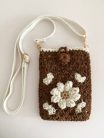 鈎織花斜孭電話袋