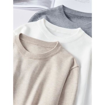 圓領毛衣男秋冬季加絨加厚男士打底衫長袖保暖內搭針織衫2025新款