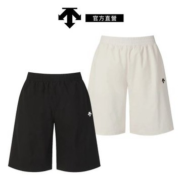 【DESCENTE】迪桑特 男士 涼感彈性寬鬆運動短褲(黑色/象牙白)