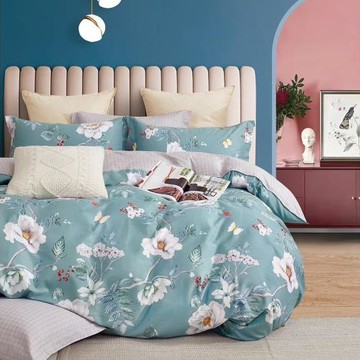 台灣製 精梳純棉 加大床包枕套三件組-一攬芳華