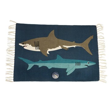 Rex LONDON 100% 純棉地毯/腳踏墊/地墊 RL29989  107 x 62.5 x 0.4cm  鯊魚