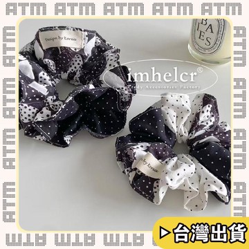 🔥臺灣出貨🔥可開發票✅輕飾時光韓國ins黑白草莓波點小蠻腰大腸髮圈女設計感不撞款時尚新款髮飾