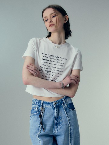Lettering Crop T-shirt (JZTS32JC)