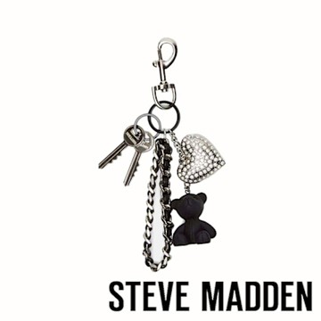 STEVE MADDEN-愛心小熊鑰匙吊飾 BEARY-黑色