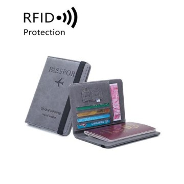 米印護照夾ins韓國RFID防盜刷護照卡包 多功能證件夾機票收納包包