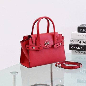 MICHAEL KORS CARMEN 金屬MK LOGO防刮款手提兩用包.紅