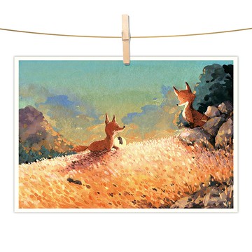 afu水彩插畫明信片 - 這趟旅途不孤單