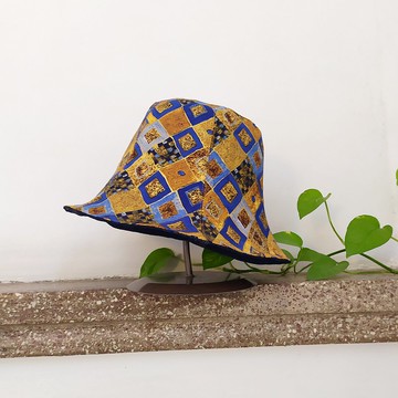 手工雙面漁夫帽 /短帽簷/遮陽帽/金色/克林姆