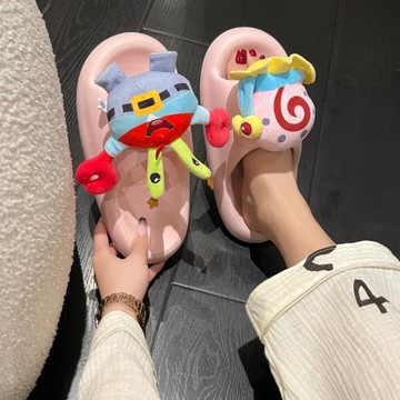 萌氣爆棚小蝸蟹老板可愛拖鞋女夏季卡通網紅爆款涼拖鞋家居可外穿