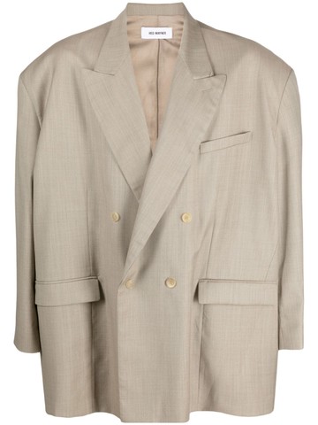 Hed Mayner - oversize double-breasted blazer - unisex - Wool/Viscose - XS - Neutrals