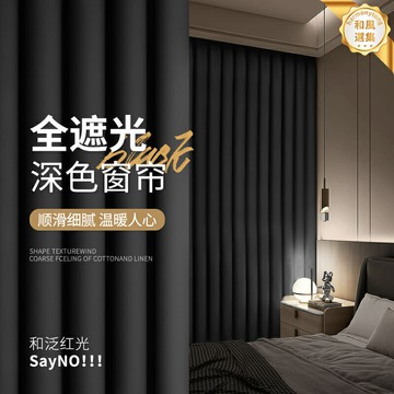 【全遮光防曬】窗簾 遮光窗簾 臥室窗簾 客廳窗簾 陽臺窗簾 黑色啞光 輕奢高精密 深色背景布簾 隔熱遮陽
