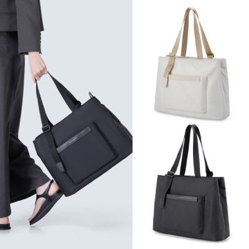 【KINGSONS】質感緞面-隨行雙層大容量托特包｜防潑水材質｜可容納15.6吋筆電