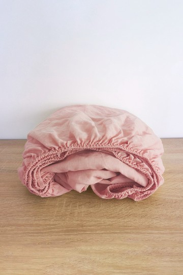 日落粉色麻/ 柔軟麻/ 深口袋