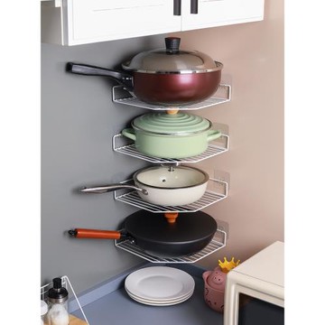 廚房置物架鍋具收納架家用下水槽臺面收放鍋架櫥柜轉角多層鍋架子